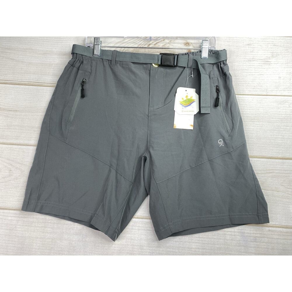 Little Donkey Andy Womens Shorts XL Gray Hiking Stretch Zip Pockets Belted NWT